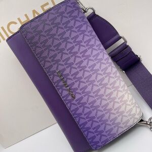 MICHAEL KORS Jet Set Large Ombré Signature Logo Crossbody Bag
Dark Purple 
NWT